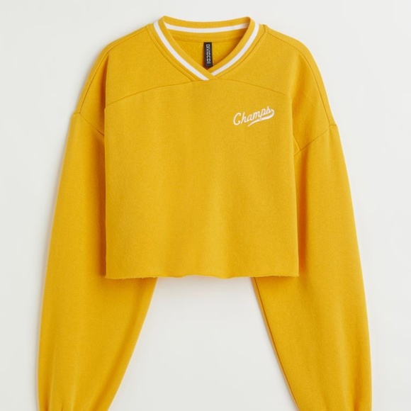 Yellow Crop Sweatshirt - Picture 1 of 3
